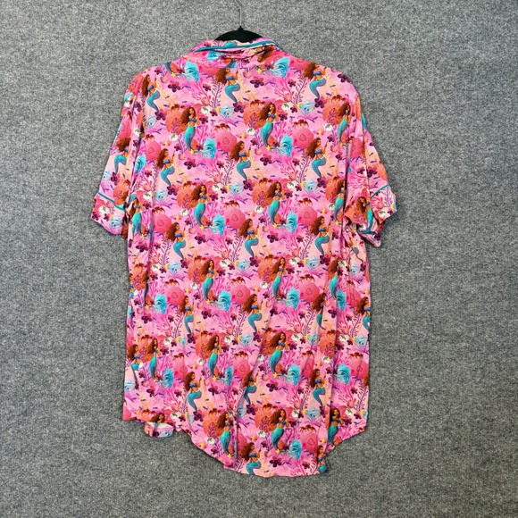 Disney Posh Peanut Womens XL The Little Mermaid Pajama Set Button Up Top Shorts - Picture 9 of 12